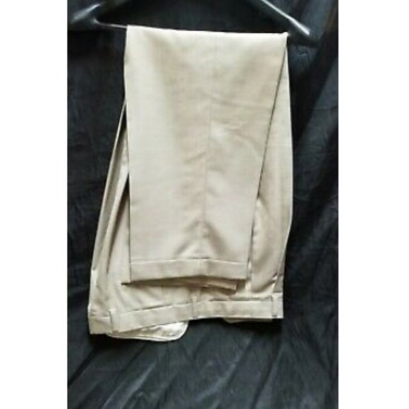 VANETTI Mens suit Khaki Tan Jacket Size 44L Dress pants Pleated 38L polyester - Picture 6 of 10